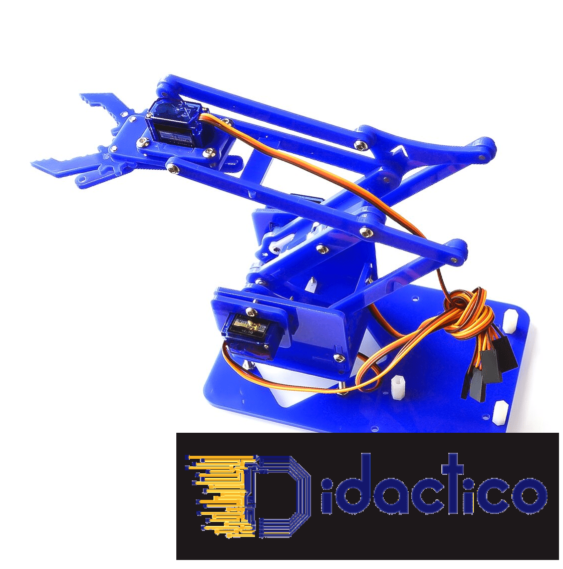 Kit de bras robotique Arduino 4DOF Bleu avec 4 servos DIDACTICO TUNISIE