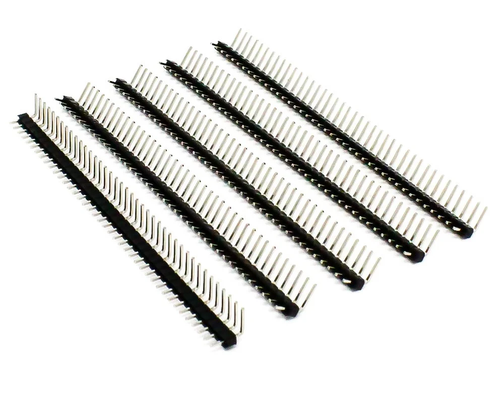 Barrette 1x40Pin Male angle droit 2.54mm 1x40 Right Angle Male Berg Strip 2 1