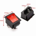 Interrupteur 4Pin KCD4 220V ON/OFF 5pcs Red Lamp Light Rocker Switch with 4 Pin ON OFF 2 Position 16A 250V For.jpg q50
