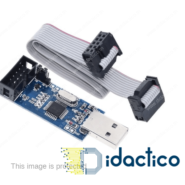 Programmeur de microcontrôleur avec câble ATMEL51 AVR USB ISP ASP DIDACTICO TUNISIE