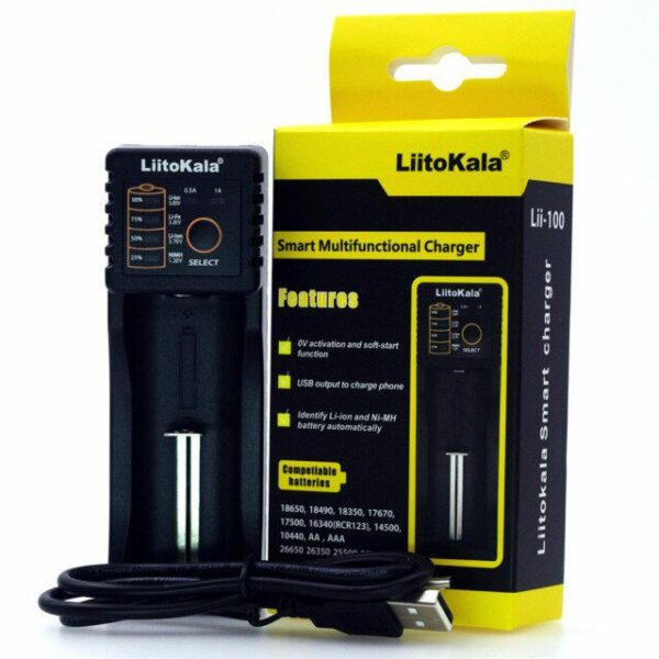 Chargeur simple batterie 18650 Lii-100