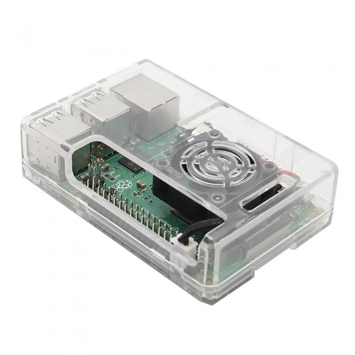 Boitier ABS Transprent pour Raspberry Pi4 + Support ventilateur boitier abs transprent pour raspberry pi4 support ventilateur 5