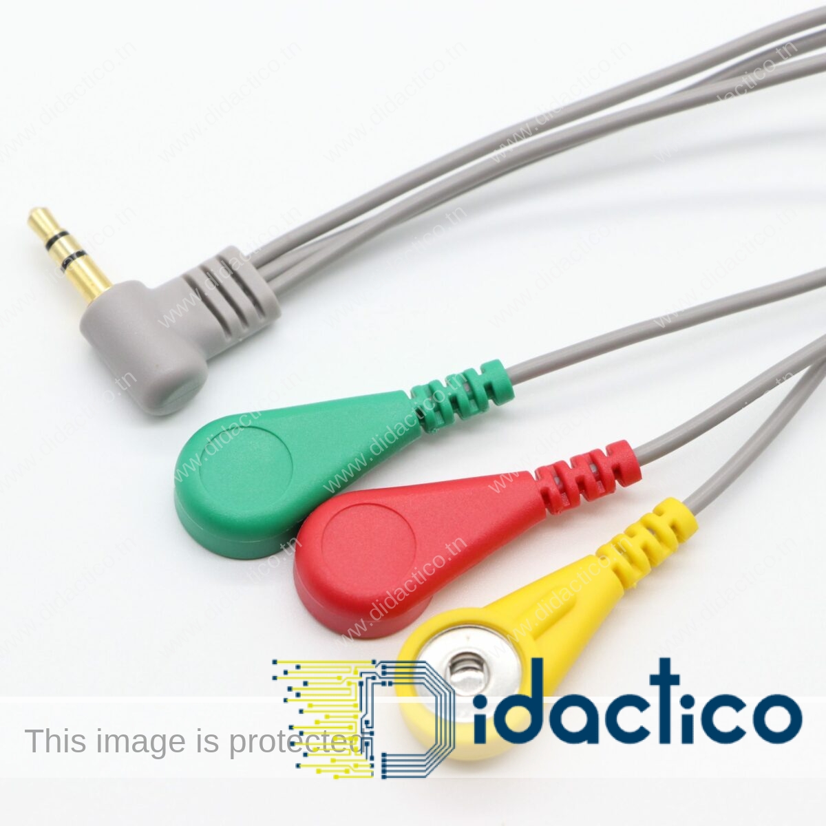 Cable capteur 3 fils électrodes ECG/EKG/EMG DIDACTICO TUNISIE