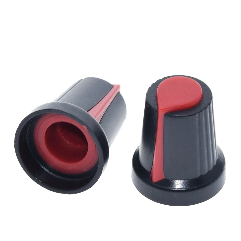 Capuchon en plastique Rouge pour  bouton potentiomètre capot