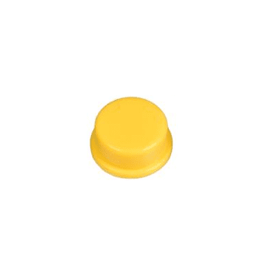 Capuchon rond jaune 12x12x7.3 mm pour interrupteur tactile carré