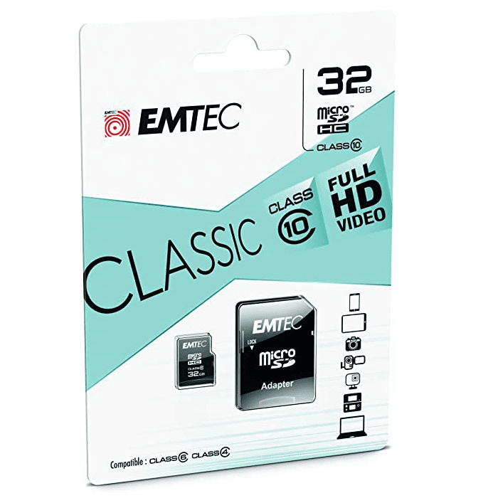 Carte mémoire micro SD 32 GB avec adap EMTEC