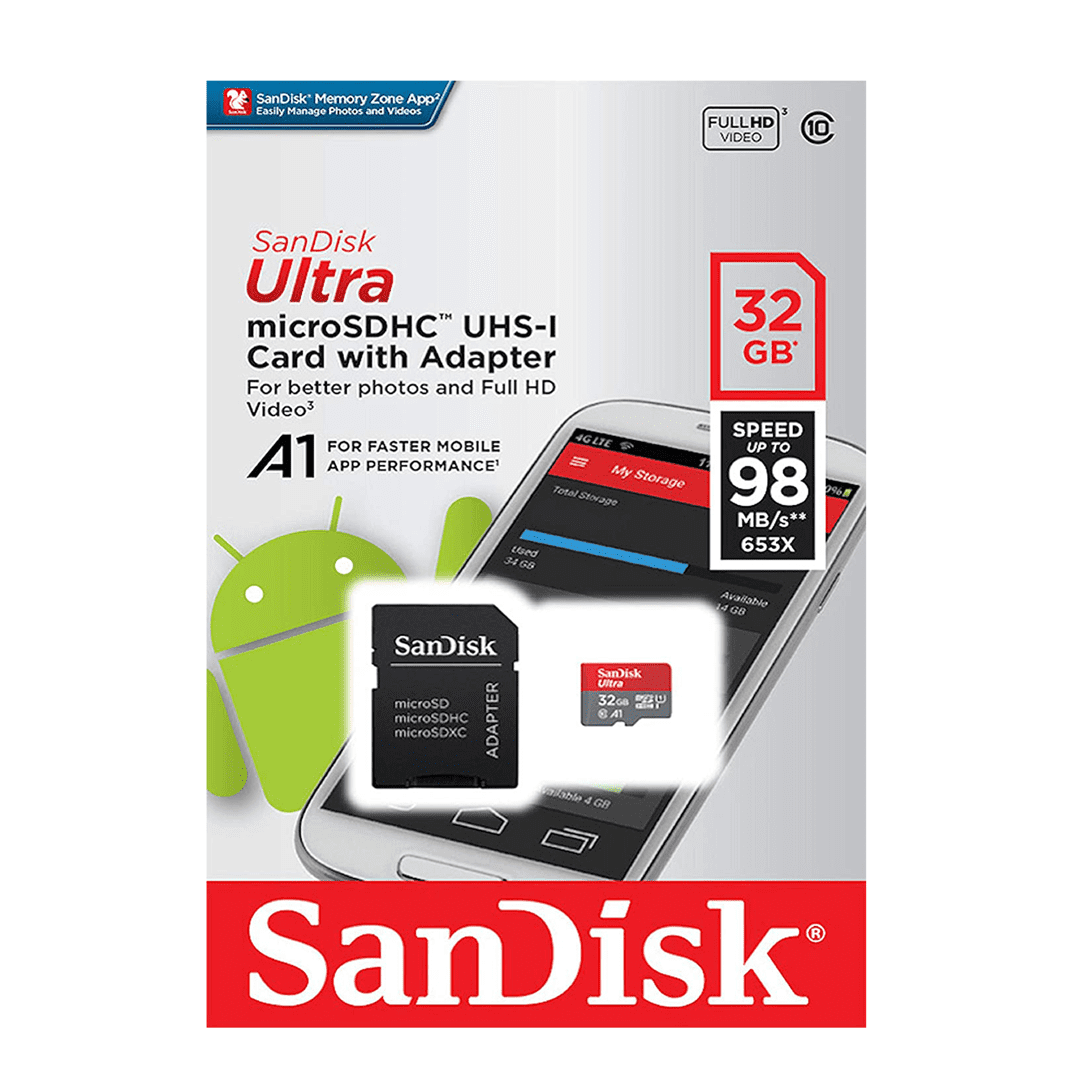 Carte Mémoire Micro SD 32 GB Avec Adaptateur SANDISK DIDACTICO TUNISIE