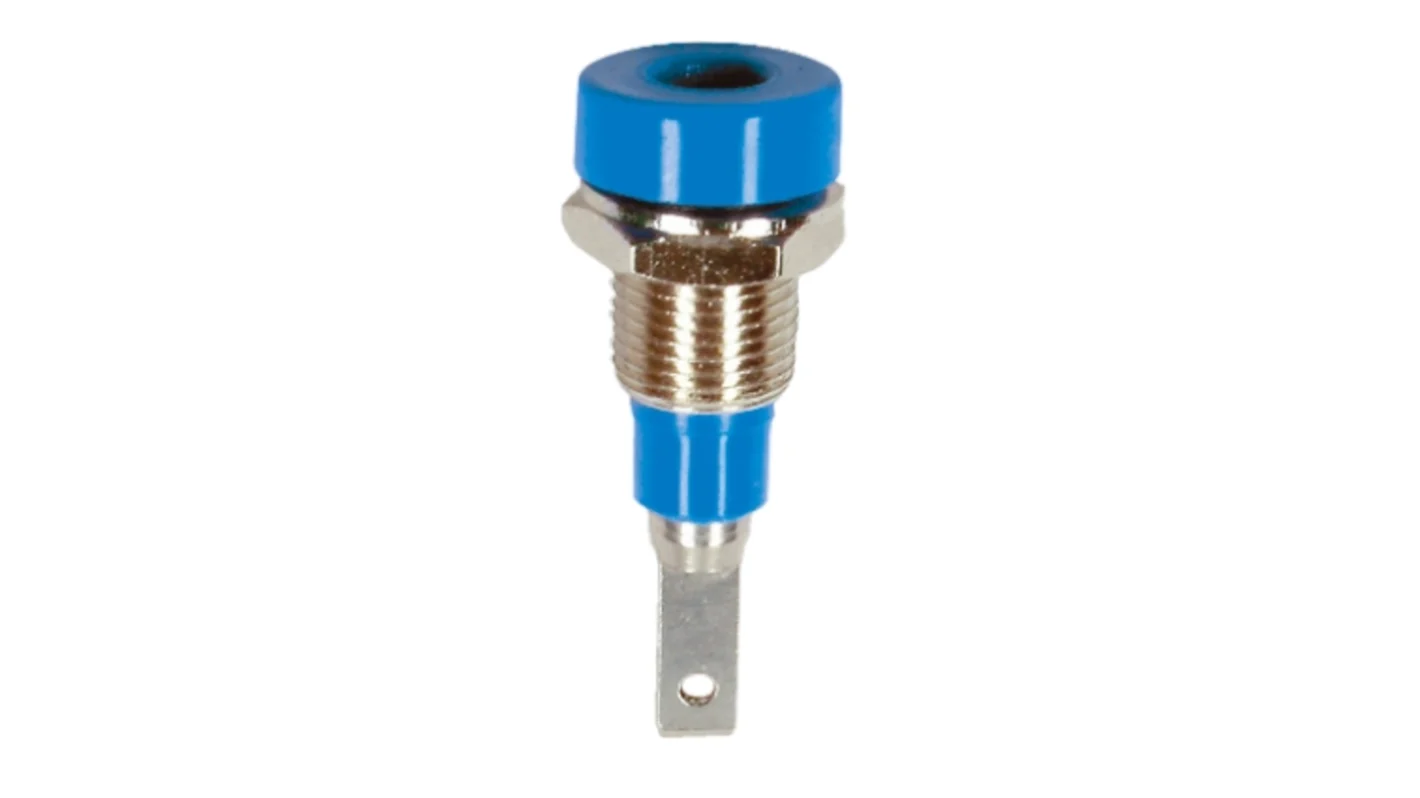 Connecteur Femelle fiche banane 2 mm bleu