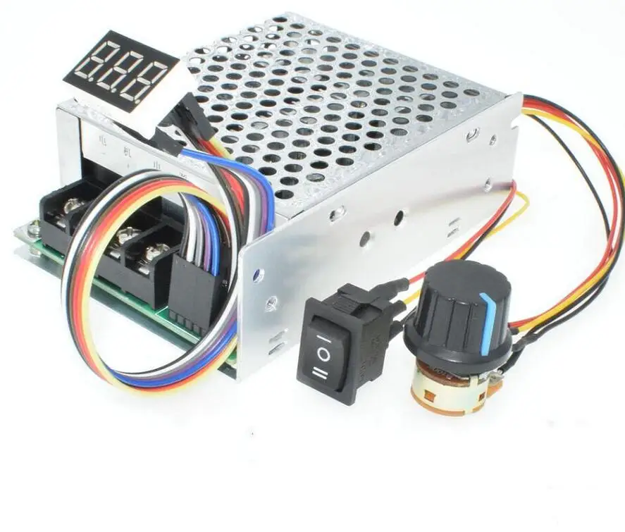 Contrôleur de moteur PWM DC 12v 24v 36V 40A  réversible + afficheur + support métallique Contr leur de vitesse de moteur affichage num rique PWM 12V 24V 48V 100 W MAX