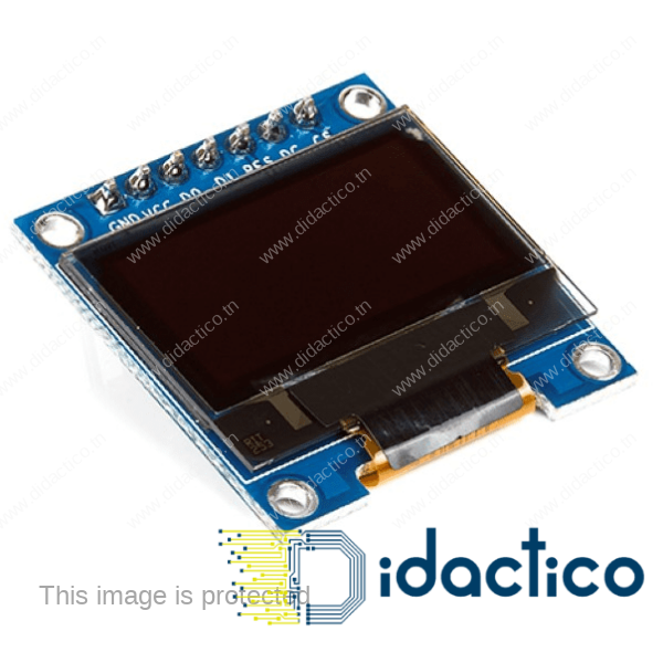 Ecran OLED Bleu 0.96 + SPI 7 Pin (avec VCC GND) DIDACTICO TUNISIE