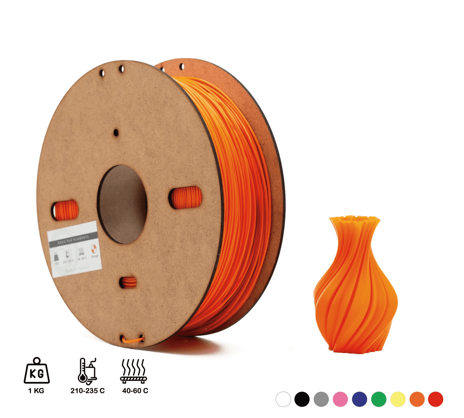 Filament 3D ABS ORANGE 1.75mm DIDACTICO TUNISIE