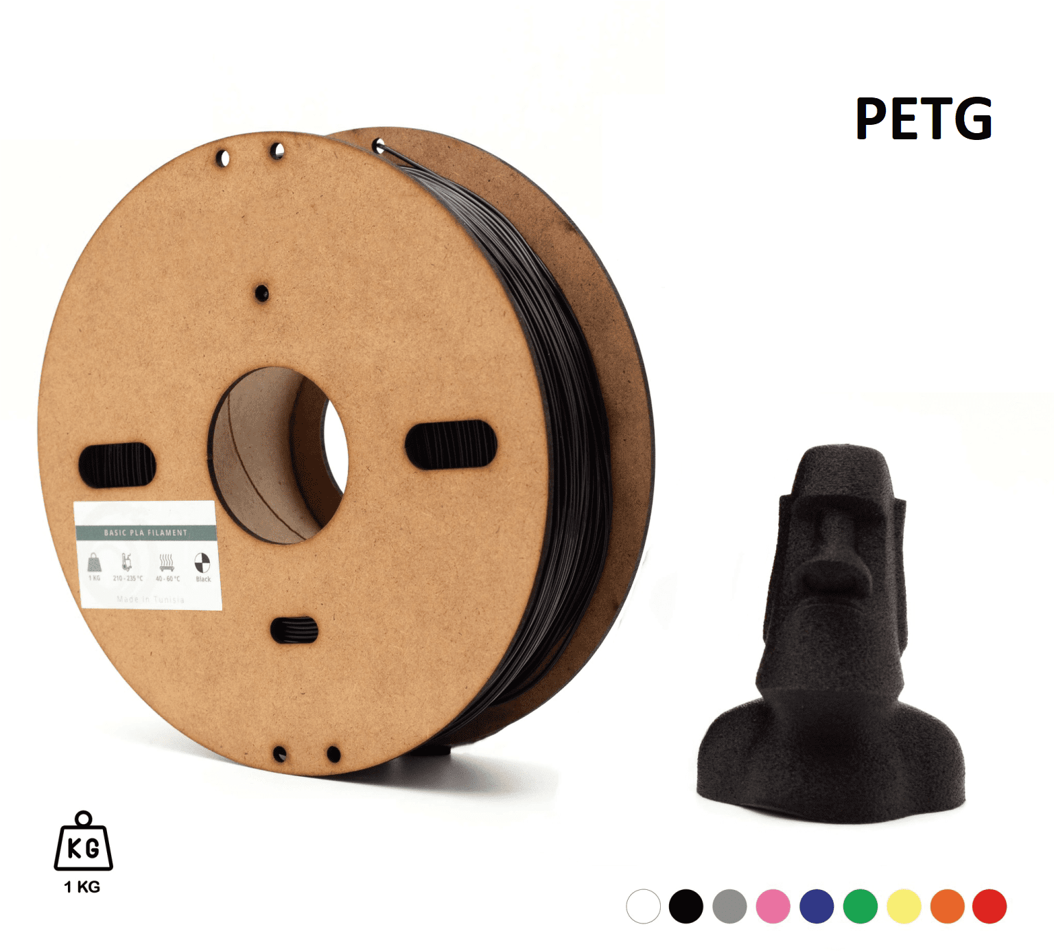 Filament 3D PETG NOIR 1.75mm DIDACTICO TUNISIE