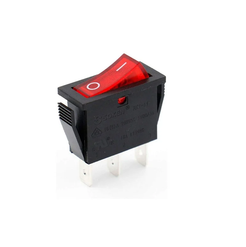 Interrupteur 3Pin KCD3-101N 16A 220V ON/OFF 16A 250V SPDT ON ON Rocker Switch with Light 3