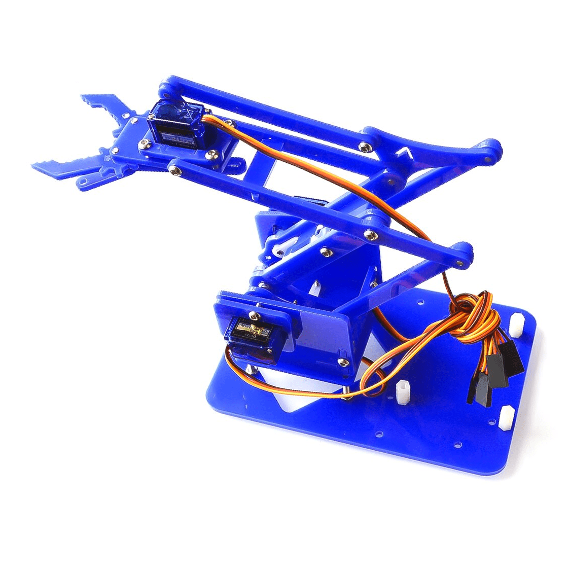 Kit de bras robotique Arduino 4DOF Bleu avec 4 servos 4DOF