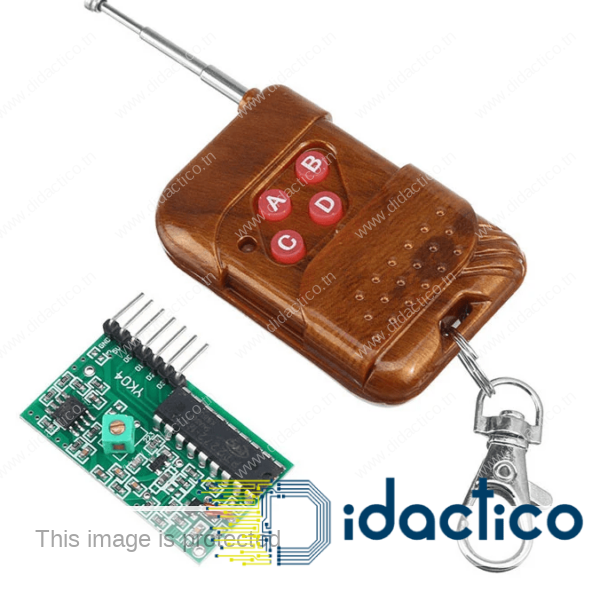 Module d'émetteur-récepteur de télécommande RF 4 boutons et 4 CH DIDACTICO TUNISIE