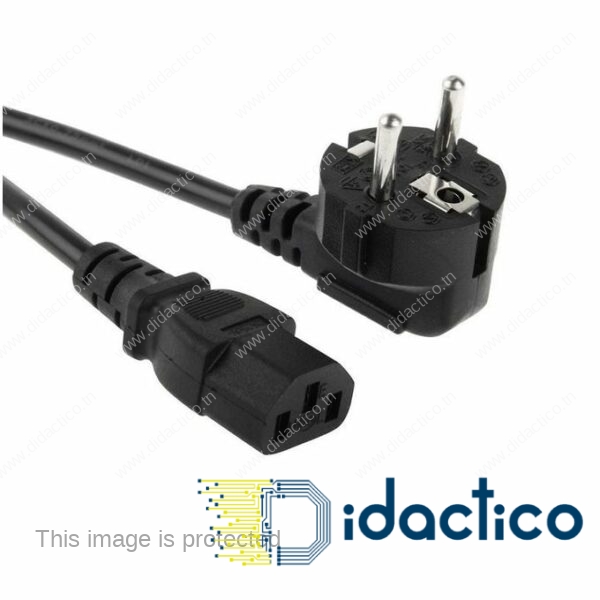 Cable d'alimentation PC 220 V 2P+T DIDACTICO TUNISIE