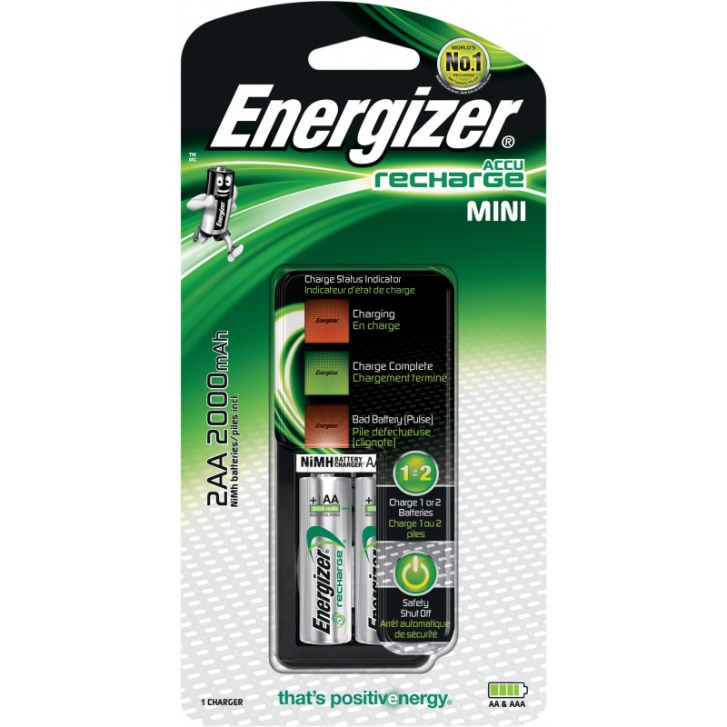 Chargeur Energizer Mini + 2 piles AA 2000 mAh DIDACTICO TUNISIE